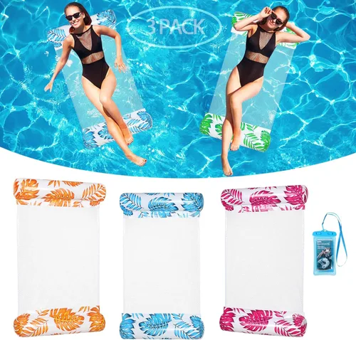 Miniatura 12 de 3/5/8 Pack Pool Hammock Upgrated Water Pool Floats, 4-in-1 (Hammock, Saddle, Lounge Chair, Drifter) Multi-Purpose Water Pool Float, Non-Stick PVC