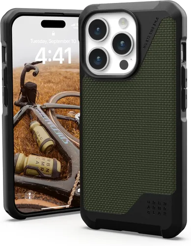 Miniatura 10 de URBAN ARMOR GEAR UAG - Funda compatible con iPhone 15 Pro de 6.1 pulgadas, funda Metropolis LT Kevlar negra con imán integrado compatible con carga
