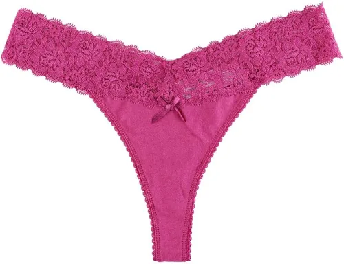 Miniatura 3 de UWOCEKA - Tangas de algodón para mujer variedad de tangas de encaje 10 unidades de bragas Tanga