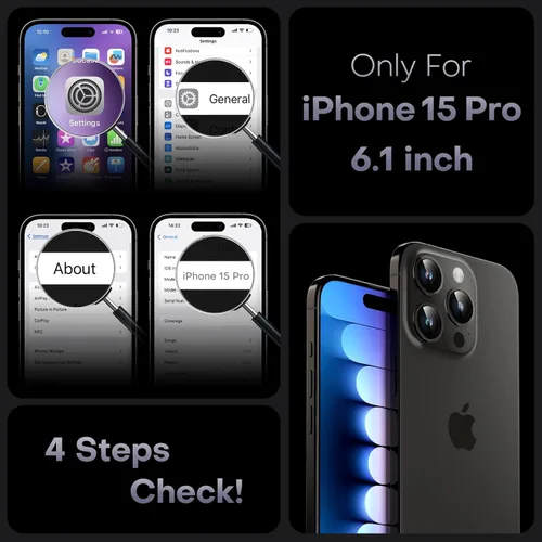Miniatura 2 de TOCOL Funda magnética 3 en 1 para iPhone 15 Pro, mejorada [protección completa de cámara] con 2 protectores de pantalla, compatible con MagSafe, Gris