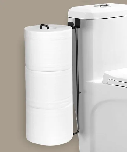 Soporte de papel higiénico con almacenamiento para 3 rollos de papel higiénico montado en la pared sobre el tanque, organizador de papel higiénico