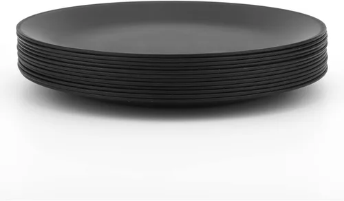 Miniatura 7 de KX-WARE Juego de 12 platos de plástico irrompibles y reutilizables de 9.875 pulgadas, multicolor, aptos para lavavajillas, sin BPA