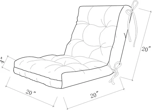 Miniatura 6 de BLISSWALK Cojines para sillas de exteriores, cojín grueso de mimbre con respaldo bajo y lazos para muebles de patio, 40 pulgadas de largo x 20 Beige