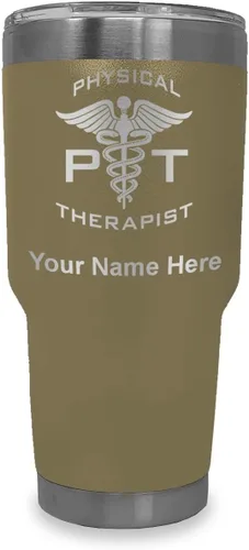 Miniatura 24 de LaserGram PT Physical Therapeut, vaso aislado al vacío de 20 onzas, grabado personalizado incluido (negro)