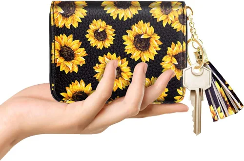 Miniatura 4 de Billetera pequeña para tarjetas de crédito RFID con purpurina linda para mujer