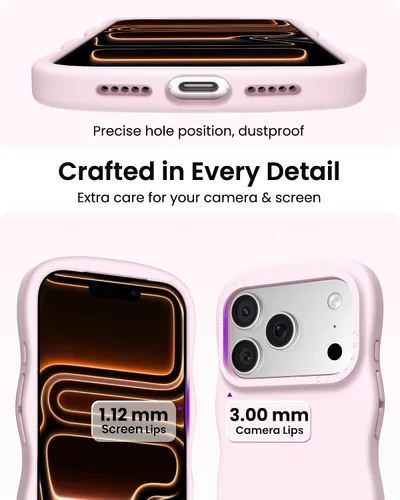Miniatura 4 de ORNARTO Funda para iPhone 17 Pro de 6.3", Silicona Líquida Ondulada a Prueba de Golpes con Protección contra Caídas con Botón de Control de Cámara