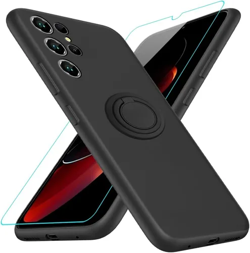 Miniatura 20 de Funda compatible con Blackview Shark 6/Oscal Tiger 8 con protector de pantalla, soporte de anillo giratorio de 360°, TPU a prueba de golpes, funda