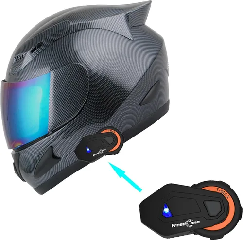 Miniatura 17 de 1Storm - Casco de cabeza completa para motocicleta, diseño de calavera mecánica HJDJ11