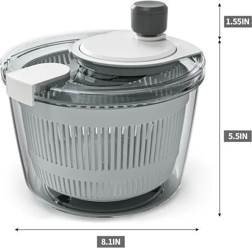 Miniatura 6 de Cambom Centrifugadora de Ensalada Centrifugadora de Lechuga, Lavar, Centrifugar y Secar Verduras para Ensaladas, Lavadora de Verduras Secadora