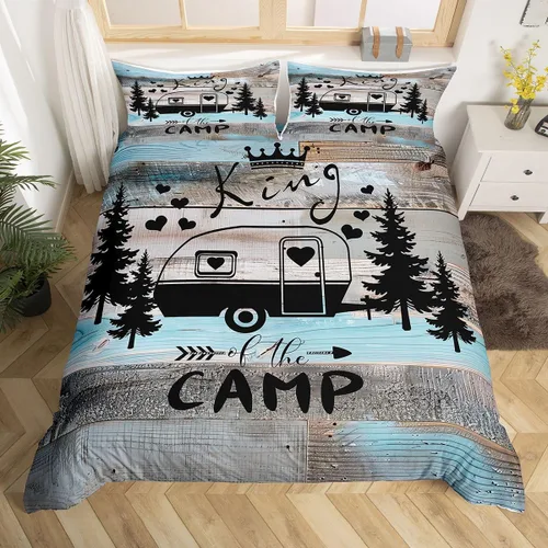 Miniatura 25 de Erosebridal Camper Bedding - Juego de ropa de cama de 2 piezas, estilo rústico de granja, juego de ropa de cama de campamento para adolescentes