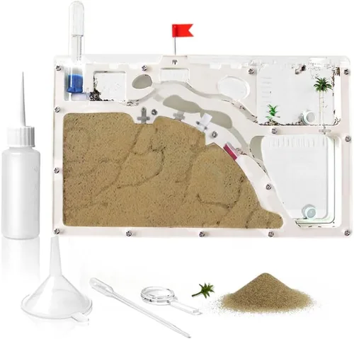Miniatura 7 de ELNMLHT Castillo de Granja de Hormigas, Granjas de Hormigas con Arena Amarilla y Kit de Herramientas, Kit de Observación de Colonia de Hormigas, Kit