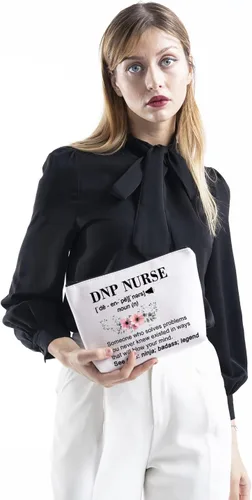 Miniatura 4 de TSOTMO Doctor en práctica de enfermería Regalo de graduación de enfermería para DNP bolsa de cremallera bolsa de maquillaje, Beige, Resuelve
