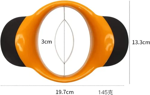 Miniatura 5 de Cortador de mango con cuchilla de acero inoxidable, divisor de frutas, mango ergonómico de agarre de goma, antideslizante, extra grande, divisor