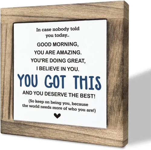 Miniatura 18 de Letrero inspirador, caja de madera con placas de escritorio, letrero cristiano, letrero de mesa de madera, decoración de mesa religiosa