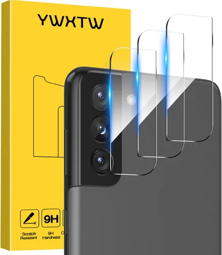YWXTW Paquete de 3 protectores de lente de cámara para Samsung Galaxy S22 / S22 Plus, vidrio templado 9H, antiarañazos, ultra fino Transparente