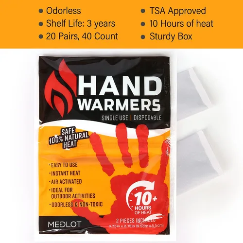 Miniatura 6 de Calentadores de manos calientes, 20/40 pares, calentador de bolsillo desechable para mantener tus manos calientes y calientes, hasta 10 horas