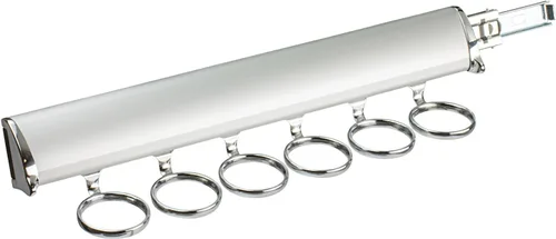 TAG Hardware Premium 6 ganchos 13 7/8 pulgadas de largo extensión completa extraíble Armario Bufanda Rack (aluminio mate con cromo)