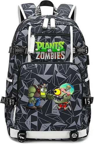 Miniatura 9 de ISaikoy Game Plants vs. Zombies - Mochila de hombro para libros, mochila escolar, color gris, Gris 15, Mochilas Daypack