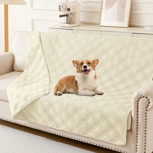Miniatura 102 de hyha Manta impermeable para perros, manta reversible para cama de mascotas, funda suave para sofá/sillón lavable para perros, fundas impermeables