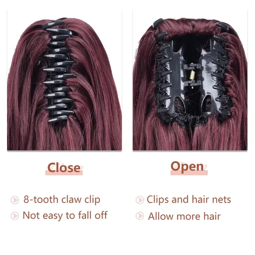Miniatura 276 de Extensiones de cola de caballo de cabello rubio, extensiones de cola de caballo para mujer, pinza de extensiones de cabello rizado de 12 pulgadas