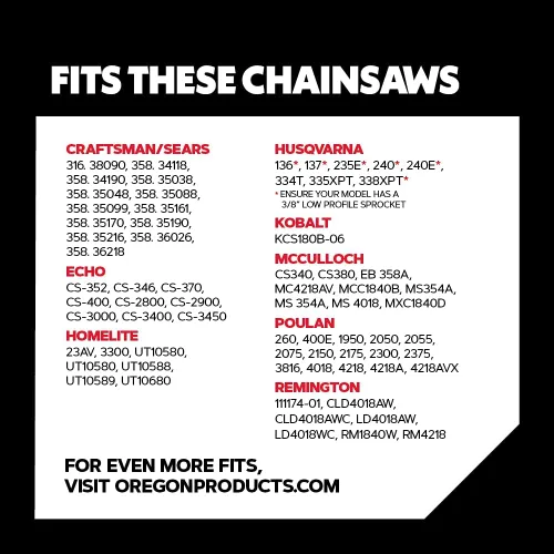 Miniatura 3 de Cadena de motosierra Oregon S62 AdvanceCut para barra de 18 pulgadas, 62 eslabones de arrastre, cadena de bajo retroceso, se adapta a Husqvarna