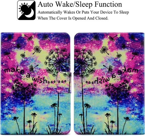 Miniatura 2 de Funda para Kindle Fire HDX7, ultraligera de piel sintética con función de encendido y apagado automático inteligente, funda delgada con ranura