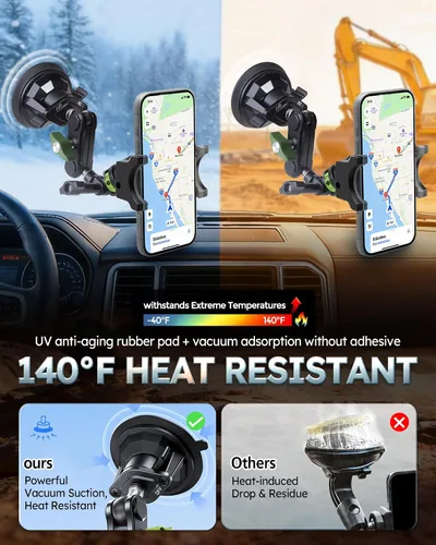 Miniatura 5 de Soporte de teléfono resistente para camión, soporte de teléfono para parabrisas de automóvil, soporte de teléfono Mteal ultraduradero para F- 150