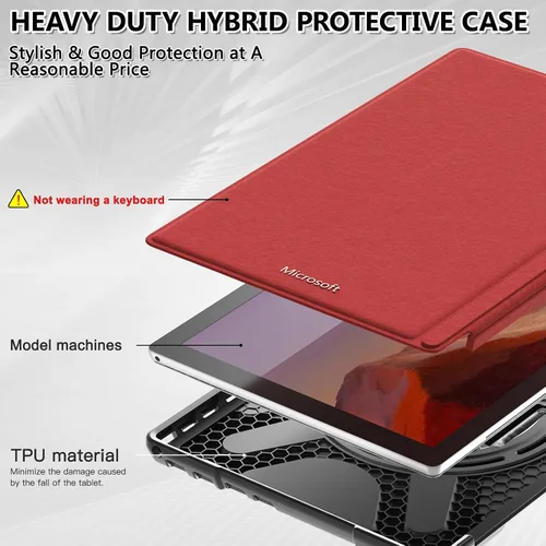 Miniatura 7 de BRAECNstock Funda protectora resistente a prueba de golpes para Microsoft Surface Pro 7+ Plus, 7, 6, 5, 4 pulgadas, con correa de mano y soporte
