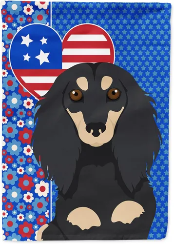 Miniatura 199 de Caroline's Treasures WDK5119GF - Bandera de jardín americana de Airedale Terrier de Estados Unidos, color negro y tostado, bandera decorativa