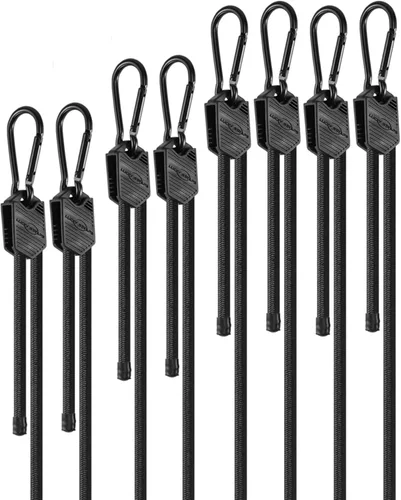 Miniatura 26 de Paquete de 4 cordones elásticos planos ajustables de 3 vías con ganchos, fácil de ajustar la longitud de los 3 lados, Lucky Straps 30 pulgadas