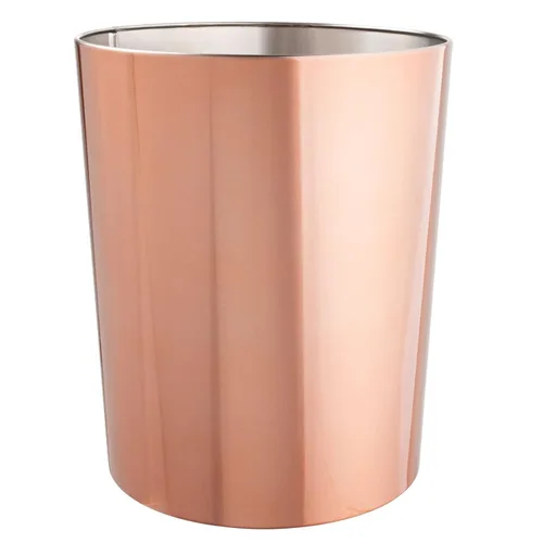 Miniatura 11 de mDesign Round Metal Small 1.7 Gallon Recycle Trash Can Wastebasket, Garbage Container Bin for Bathrooms, Kitchen, Bedroom, Home Office - Durable