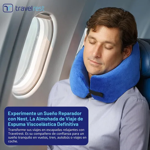 Miniatura 4 de Almohada de apoyo para el cuello TRAVELREST Nest - Esenciales de viaje, espuma viscoelástica, almohada de viaje compacta para vuelos largos