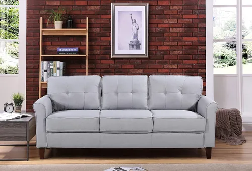 Miniatura 14 de Container Furniture Direct Kouchouk - Muebles de sala de estar de terciopelo cómodos de tres plazas, sofá moderno de mediados de siglo, sofá biplaza