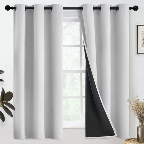 Miniatura 23 de SimpleHome - Cortinas opacas 100% para recámara, cortinas de ventana con ojales beige, con aislamiento térmico, cortinas de oscurecimiento