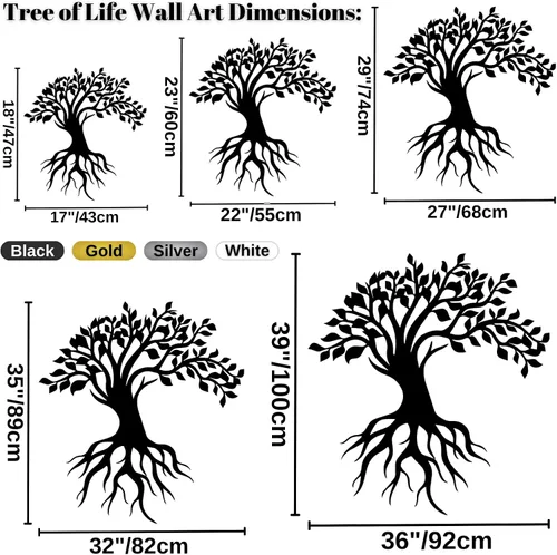 Miniatura 3 de Decoración de pared de árbol de la vida, árbol de la vida, árbol de la vida, decoración de pared de árbol de metal grande, regalo de inauguración