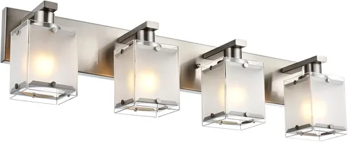 Miniatura 11 de Lámpara de pared negra de WINSHEN, lámpara de tocador de baño de 2 luces, lámpara de montaje en pared sobre espejo para dormitorio, estudio, sala