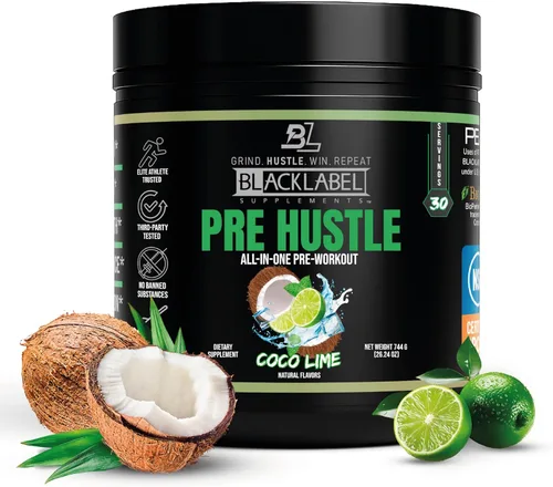 Miniatura 11 de BLACKLABEL Supplements PRE Hustle V3 Polvo de preentrenamiento – Certificado NSF para deporte – Energía, fuerza y resistencia – Blue Razz