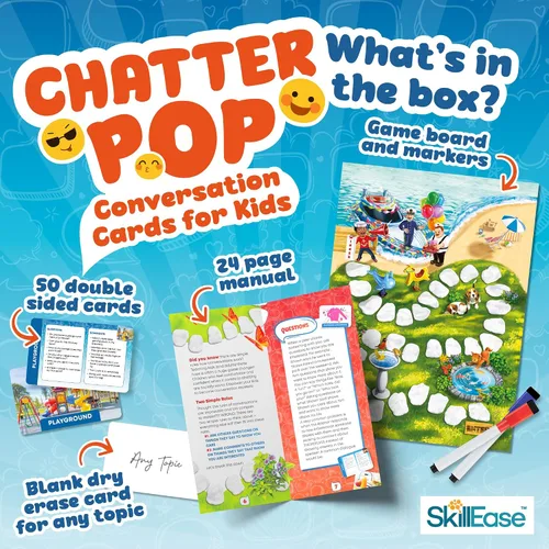Miniatura 2 de SkillEase Juego de habilidades sociales Chatter Pop para pensar en los demás, materiales de terapia del habla, juegos de terapia, educativos