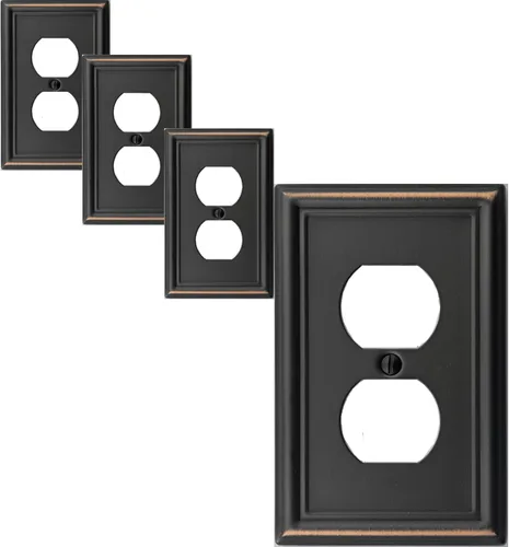 Miniatura 19 de OKAWYC Cubierta de Interruptor de Luz de Palanca Triple Luca Placa de Pared de Metal, Paquete de 2 Bronce Envejecido 3 Gang, Cubierta de Interruptor