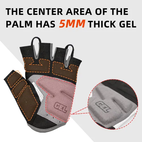 Miniatura 3 de Darevie Guantes de ciclismo MTB de 0.197in con relleno de gel, guantes de bicicleta de medio dedo, guantes de bicicleta antideslizantes
