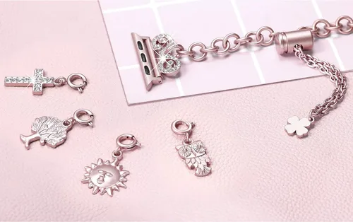 Miniatura 4 de Secbolt Dijes compatibles con Apple Watch pulsera para mujer, Diamante de imitación