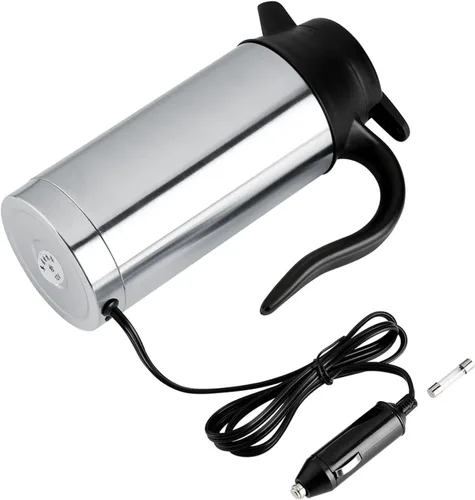 Miniatura 9 de Hervidor eléctrico para coche, hervidor eléctrico de acero inoxidable de 12 V, 25.4 fl oz, taza de calefacción de coche, taza de café, taza