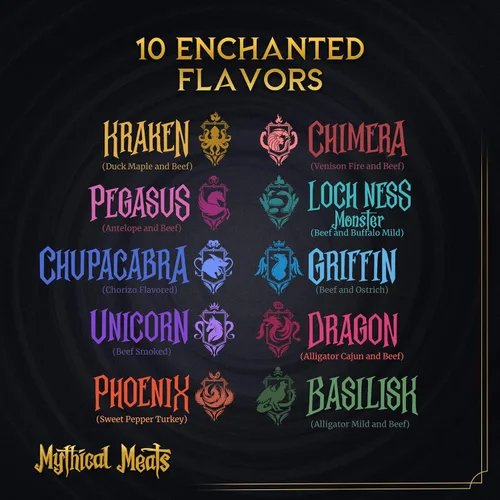 Miniatura 5 de Mythical Meats Paquete de muestra original de sabor exótico – 10 palitos exóticos de caza y carne de res – Carnes secas y deshidratadas sazonadas a
