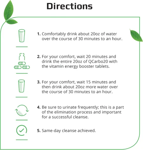 Miniatura 4 de Herbal Clean QCarbo - 20 bebidas desintoxicantes prémium para el mismo día, sabor fresa y mango, 20 onzas líquidas, y tabletas, 5