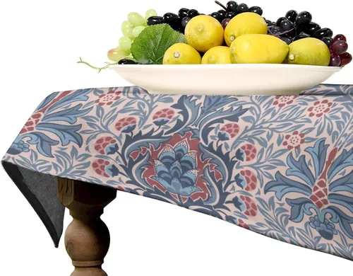 Miniatura 185 de Mantel Floral Retro de Pájaros, Diseño Original Bohemio William Morris Estampado Cubierta de Mesa para Hogar Picnic Fiesta Comedor Cocina William