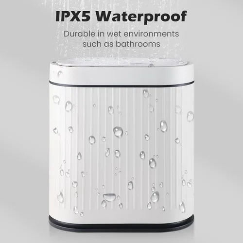 Miniatura 6 de SYNCVIBE Cubo de basura con sensor de baño con tapa, bote de basura inteligente automático de 2 galones, decoración de baño, cubo de basura pequeño