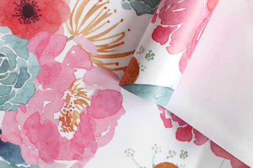 Miniatura 6 de Papel tapiz autoadhesivo para despegar y pegar, diseño de cactus floral, color rosa, azul marino, vinilo autoadhesivo para niñas, mujeres