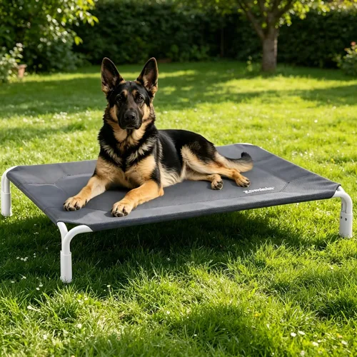 Miniatura 9 de ZOMISIA Cama elevada para perro con ensamble sin herramientas - Cama de enfriamiento elevada para perros al aire libre para mascotas grandes, hamaca