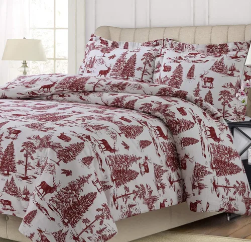 Miniatura 4 de Tribeca Living Juego de funda de edredón de 200-GSM con estampado floral, King, Multicolor (FL200DSKIDB)