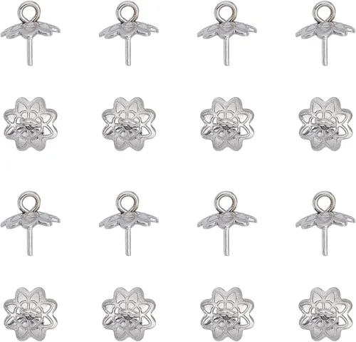 Miniatura 5 de UNICRAFTALE 100 piezas de acero inoxidable tornillo ojo pin peg fianzas taza perla clavija fianzas pin colgantes, tornillos de ojo conectores, acero